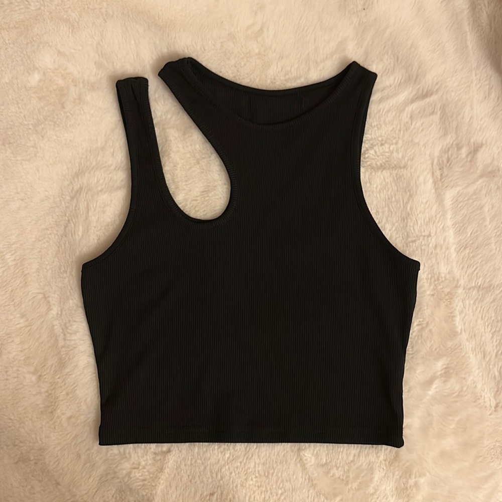 Black cut-out tank top